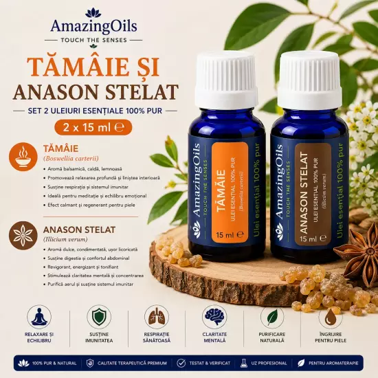 TAMAIE SI ANASON STELAT-Set 2 uleiuri esentiale 100%pur-2x15 ml 