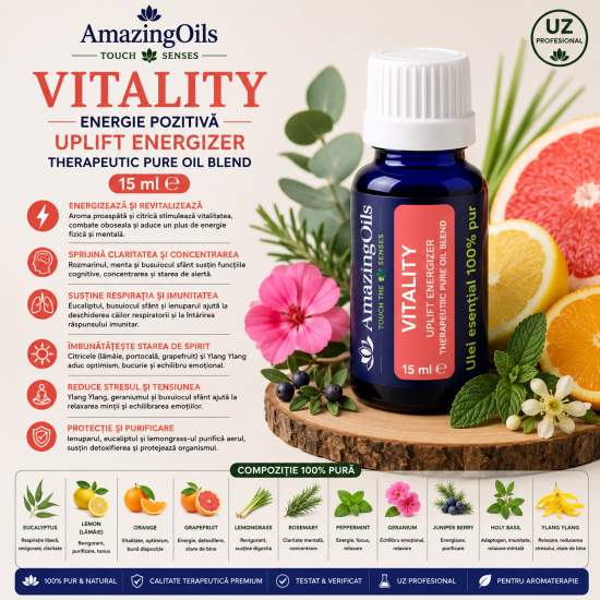 VITALITY-energie pozitiva-UPLIFT ENERGIZER-therapeutic pure oil blend-15ml