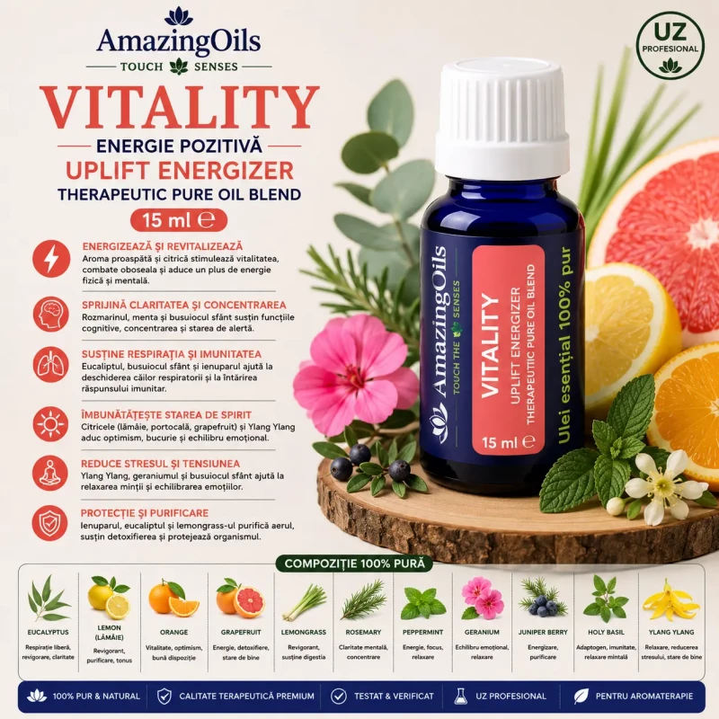 VITALITY-energie pozitiva-UPLIFT ENERGIZER-therapeutic pure oil blend-15ml