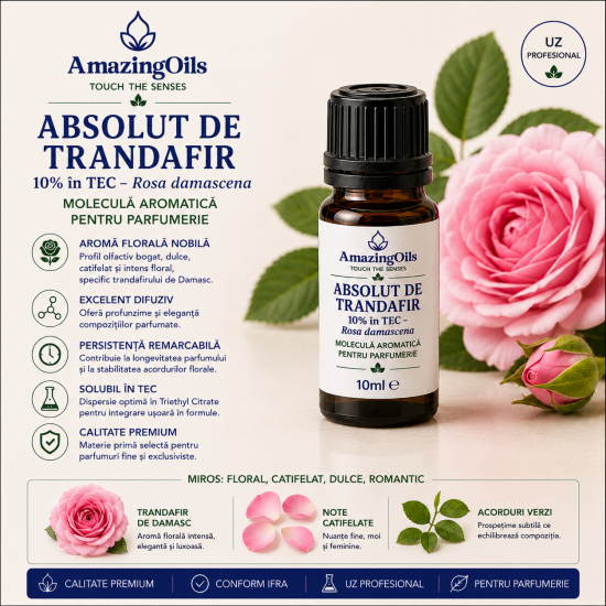 Absolut de Trandafir 10% în TEC – Rosa damascena-10ml