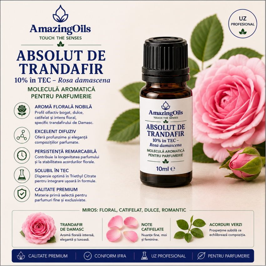 Absolut de Trandafir 10% în TEC – Rosa damascena-10ml