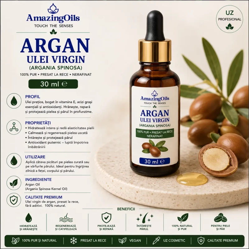 ARGAN-   Ulei  dezodorizat- (argania spinosa ) sticla cu pipeta 30ml