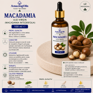  MACADAMIA - Ulei  virgin- (Macadamia Integrifolia ) sticla cu pipeta 100ml