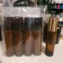 Set 4 sticlute  cu roll-on ambra  capac  negru  10 ml