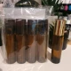 Set 4 sticlute  cu roll-on ambra  capac  negru  10 ml