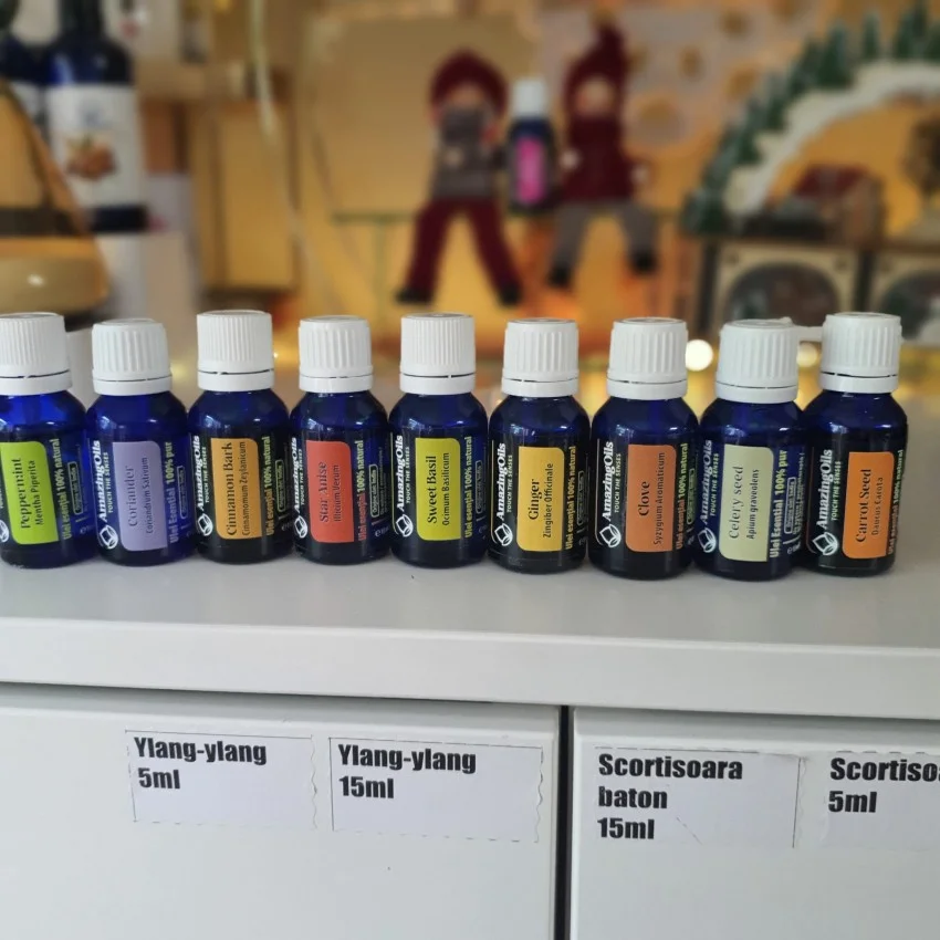 SET 9 uleiuri esentiale 100% PUR -15 ml fiecare cu difuzor mic NR#7 AROME