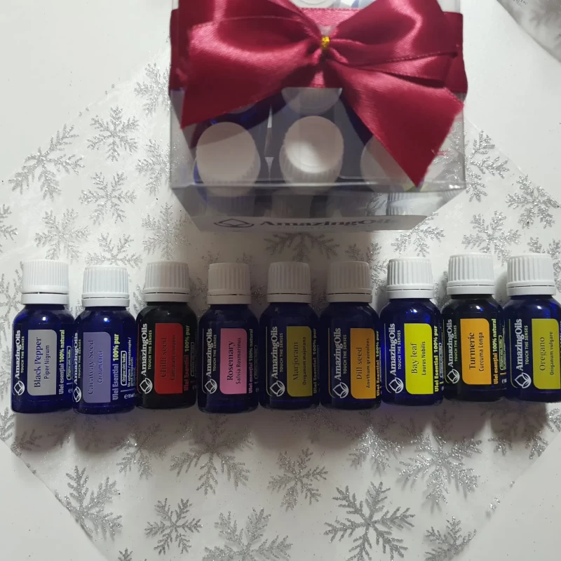 SET 9 uleiuri esentiale 100% PUR -15 ml fiecare  cu difuzor mic NR#6 CONDIMENTE
