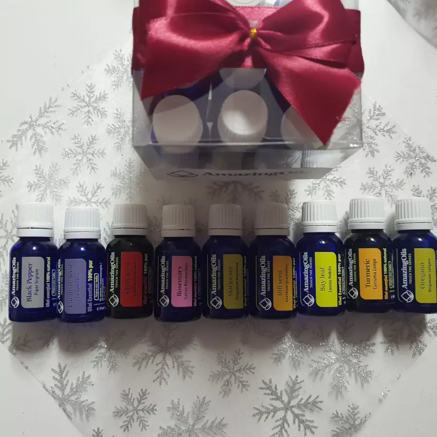 SET 9 uleiuri esentiale 100% PUR -15 ml fiecare  cu difuzor mic NR#6 CONDIMENTE