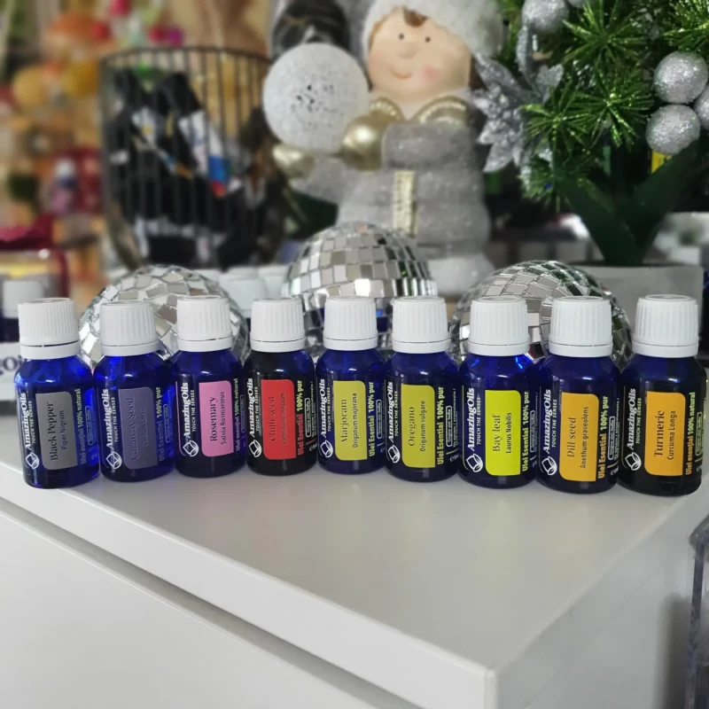 SET 9 uleiuri esentiale 100% PUR -15 ml fiecare  cu difuzor mic NR#6 CONDIMENTE