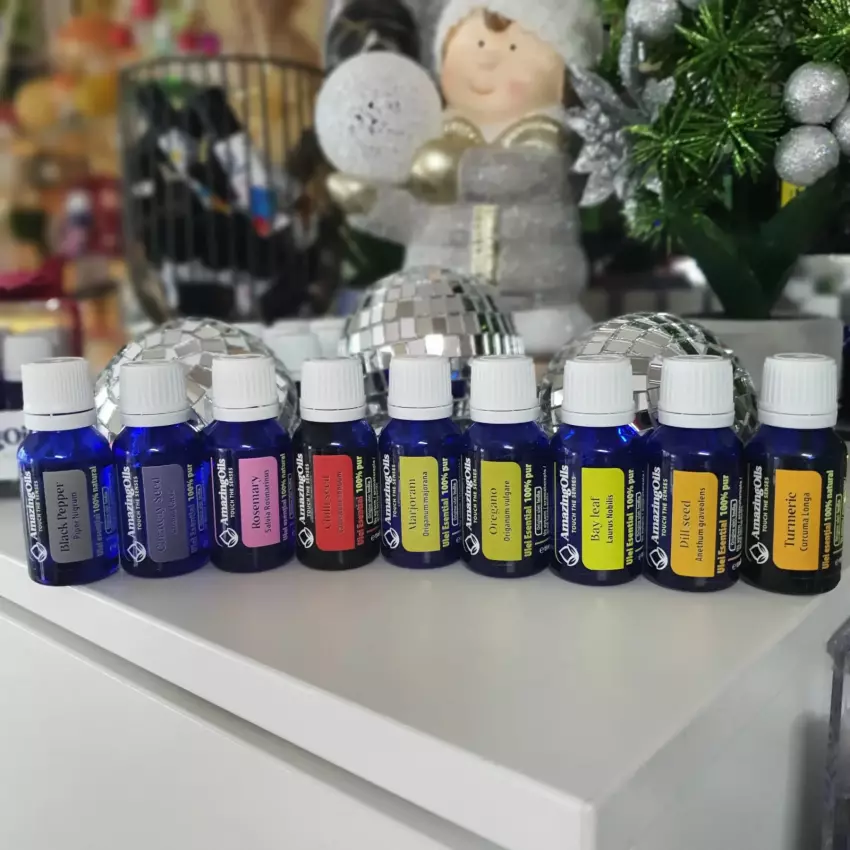 SET 9 uleiuri esentiale 100% PUR -15 ml fiecare  cu difuzor mic NR#6 CONDIMENTE