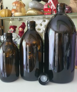Recipient sticlă amber 250 ml cu picurător 