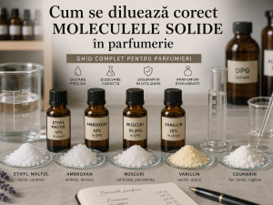 Cum se diluează corect moleculele solide în parfumerie