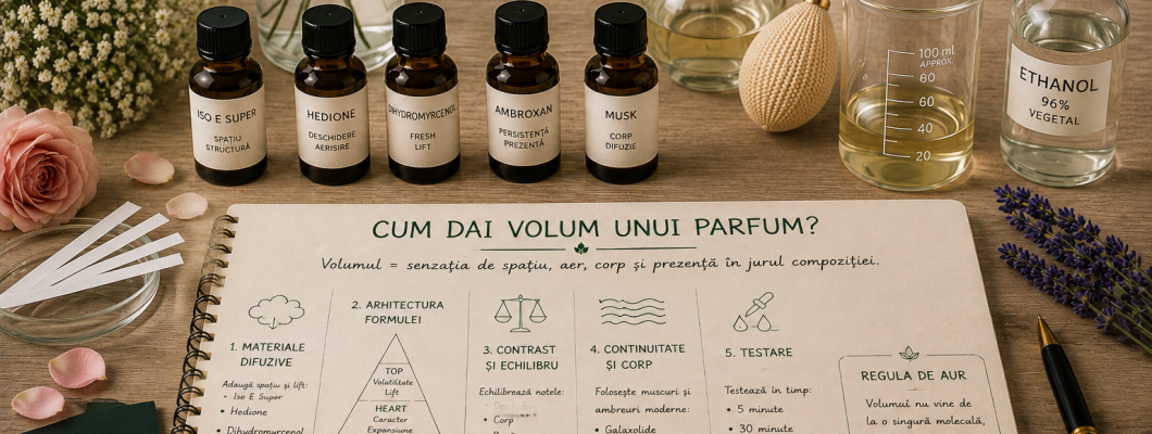 Cum dai volum unui parfum? Ghid practic pentru mai multă difuzie, corp și spațiu în compoziție