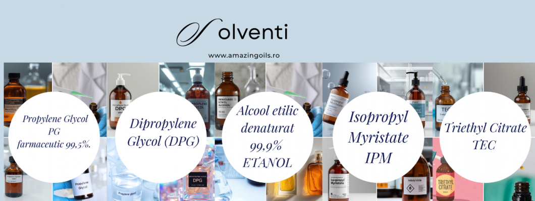 Solvenții esențiali în parfumerie: alcool etilic, DPG, IPM, TEC