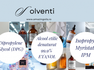 Solvenții esențiali în parfumerie: alcool etilic, DPG, IPM, TEC