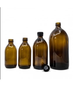Recipient sticlă amber 1000 ml cu picurător 