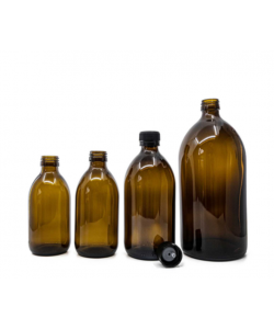 Recipient sticlă amber 250 ml cu picurător 