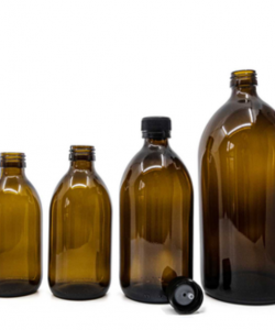 Recipient sticlă amber 500 ml cu picurător