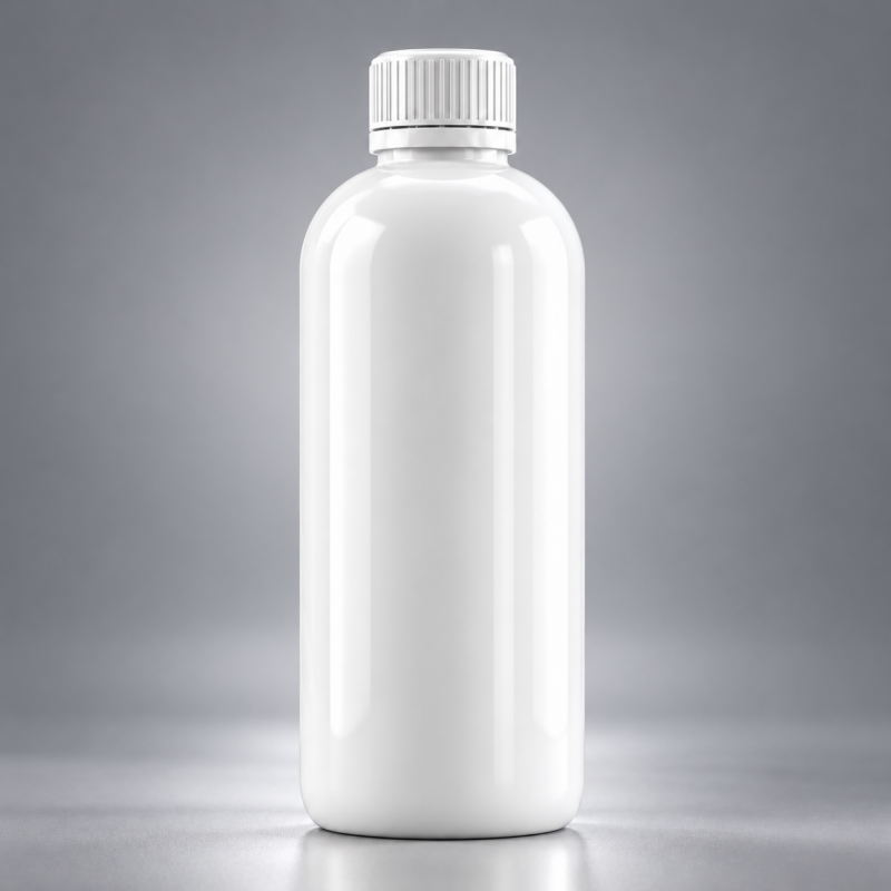Flacon HDPE 1 L, rotund, alb, filet 28 mm
