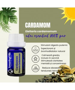 CARDAMOM-  Ulei esential 100% pur - CARDAMOM OIL (Elettaria Cardamomum)-5ml
