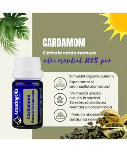  CARDAMOM-  Ulei esential 100% pur - CARDAMOM OIL (Elettaria Cardamomum)-5ml