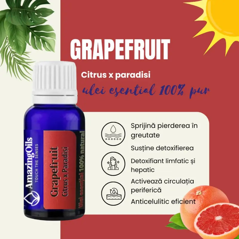 GRAPEFRUIT-Uleiul esențial 100%pur-(Citrus paradisi)-15ml