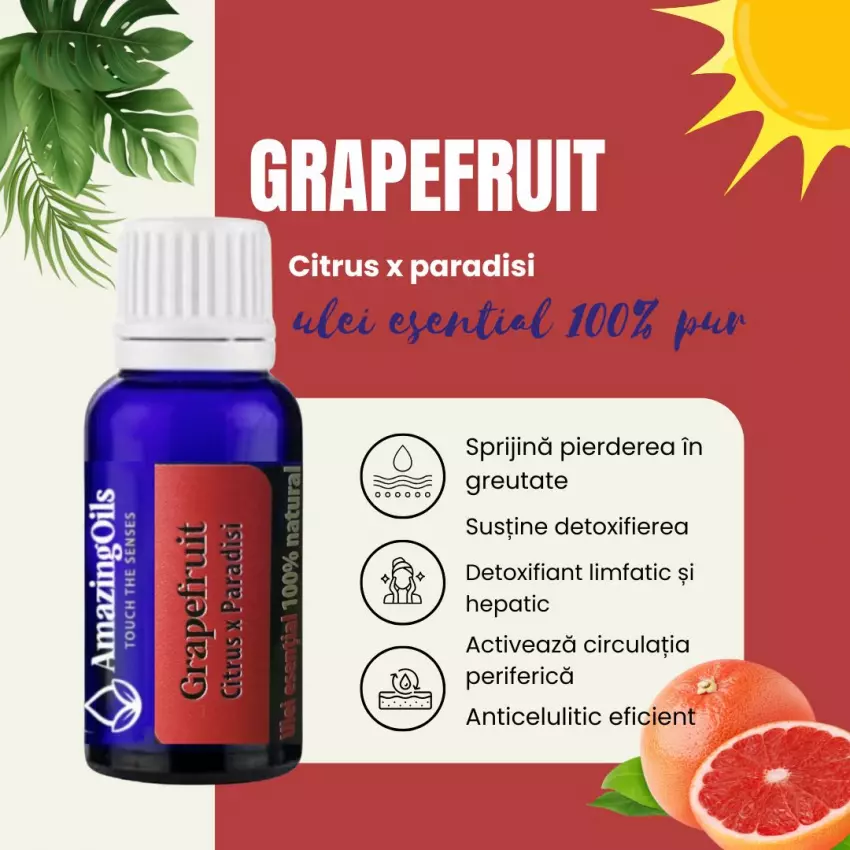 GRAPEFRUIT-Uleiul esențial 100%pur-(Citrus paradisi)-15ml