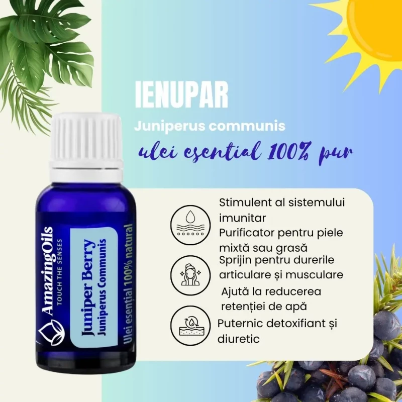  IENUPAR-Ulei  esential 100% pur  - JUNIPER BERRY (Juniperus communis) 15 ml