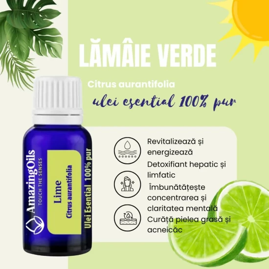 Lămâie verde-ulei esential 100% pur-LIME(Citrus aurantiifolia)-15ml