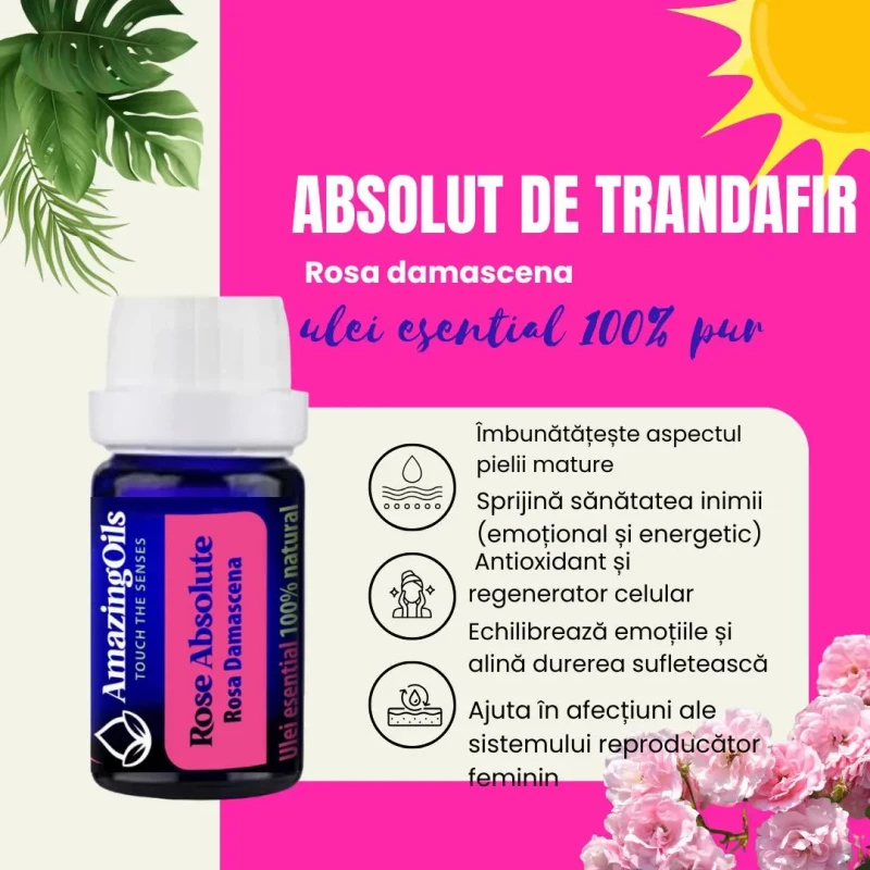  ABSOLUT de TRANDAFIR-Ulei  esential - ROSE ABSOLUTE ( Rosa damascena) 5ml