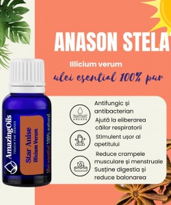 ANASON STELAT - Ulei esential 100% pur - STAR ANISE OIL (Illicium verum) 5 ml