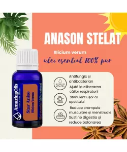 ANASON STELAT - Ulei esential 100% pur - STAR ANISE OIL (Illicium verum) 5 ml
