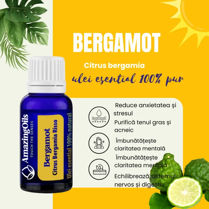 BERGAMOTA -  Ulei esential 100% pur - BERGAMOT(Citrus bergamia) 15 ml