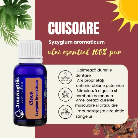 CUISOARE-Ulei esential 100% pur / CLOVE OIL (Syzygium aromaticum)  15 ml 