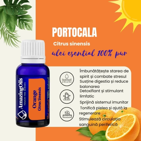  PORTOCALA -Ulei esential 100% pur - ORANGE OIL (Citrus sinensis) 15 ml