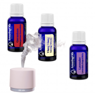 SET CADOU 3 ULEIURI ESENTIALE SI LAMPA DE AROMATERAPIE MARE.