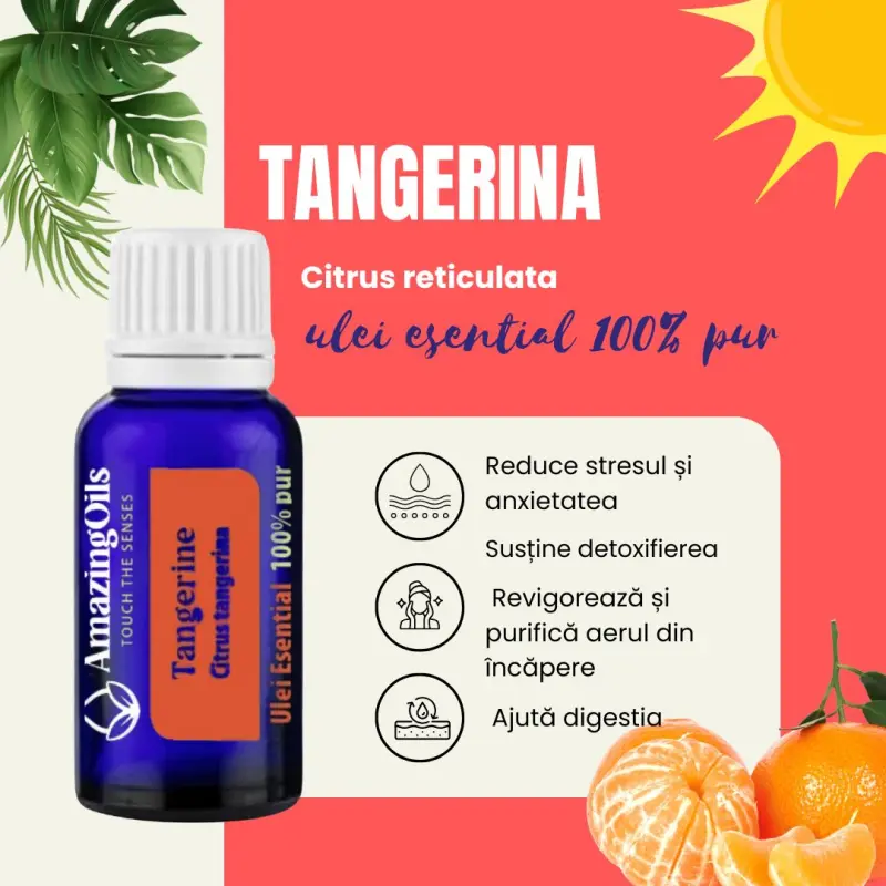 TANGERINĂ -ulei esential 100%pur-TANGERNE OIL(Citrus reticulata) 15ml