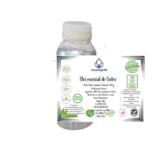 CEDRU-Ulei esential 100% pur / CEDARWOOD OIL (Juniperus virginiana)250g/500g/1000g