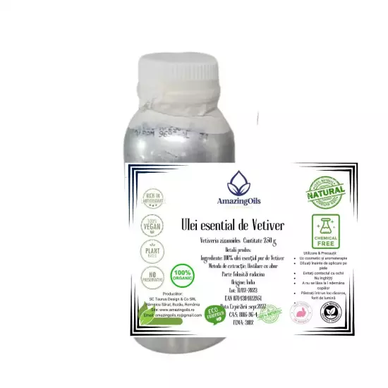 VETIVER -Ulei esential 100% pur - VETIVER (Chrysopogon zizanioides)250g/500g