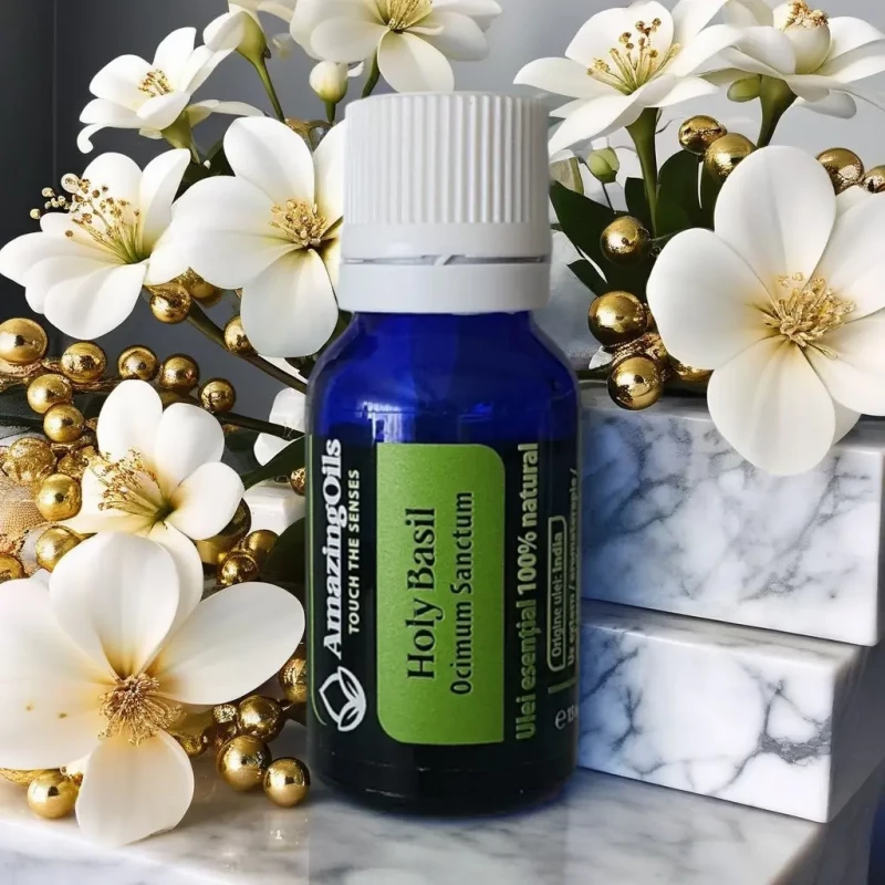   BUSUIOC SFANT-Ulei  esential 100% pur-HOLY BASIL  OIL (Ocimum sanctum) 15 ml 