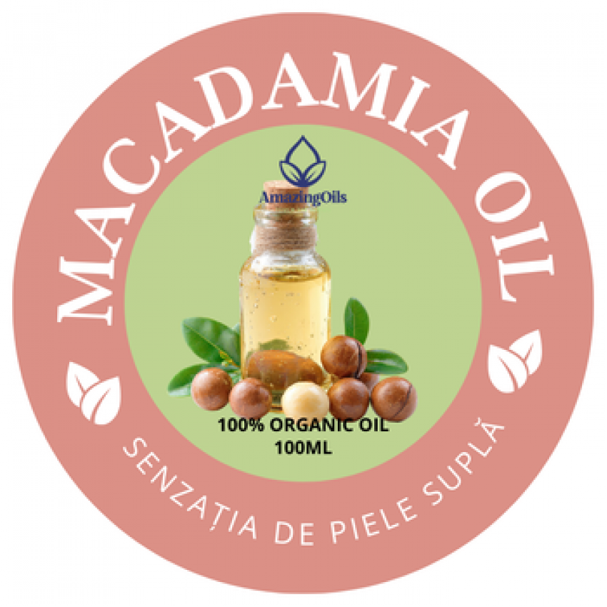  MACADAMIA - Ulei  virgin- (Macadamia Integrifolia ) sticla cu pipeta 100ml