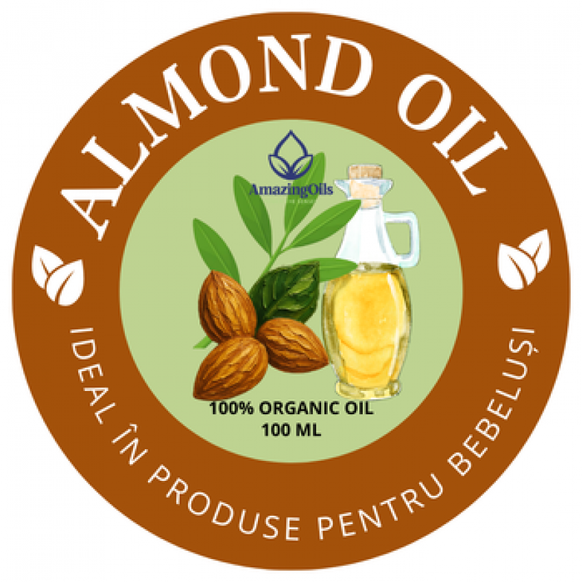 MIGDALE DULCI - Ulei  virgin-  (Prunus amygdalus dulcis ) sticla cu pipeta 100ml